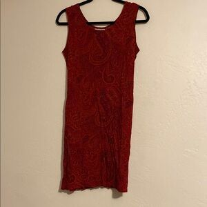 Basic Editions Red Sheath Mini Dress Scoop Neck Sleeveless